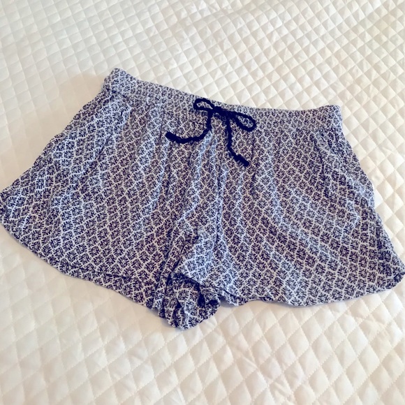 H&M Pants - L.O.G.G. H&M Black White Elastic Drawstring Shorts